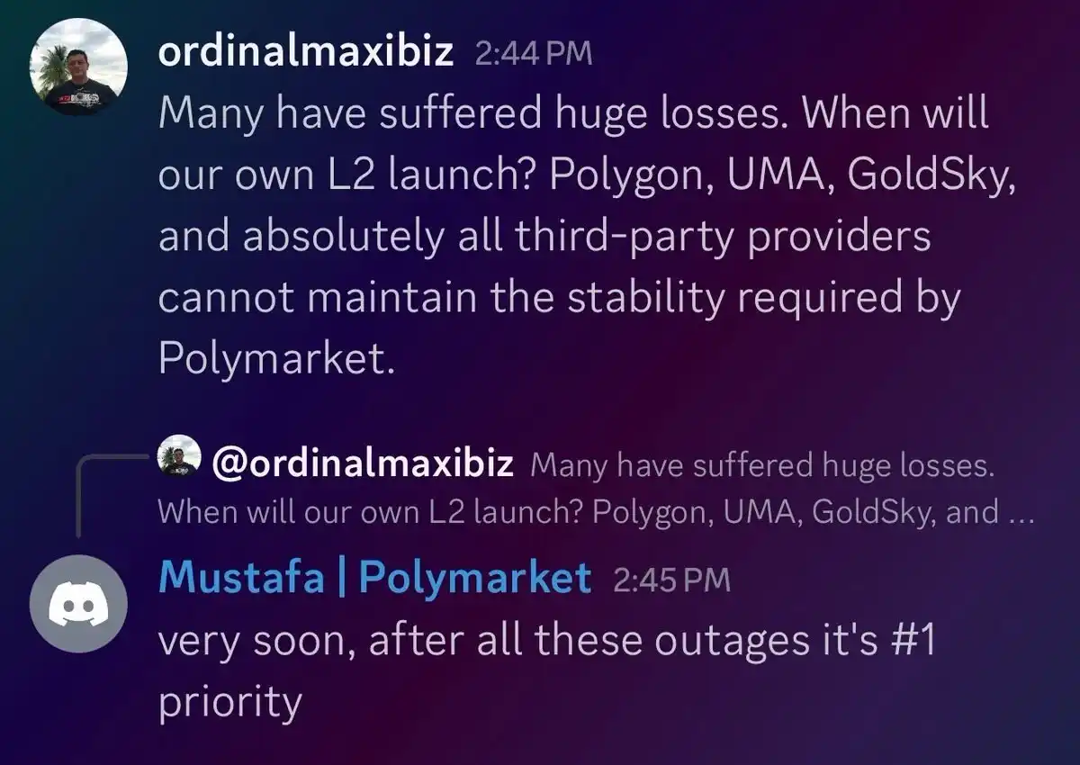 予測市場のリーダーである Polymarket が独自の L2 を構築すると発表、Polygon の切り札はなくなったのか?